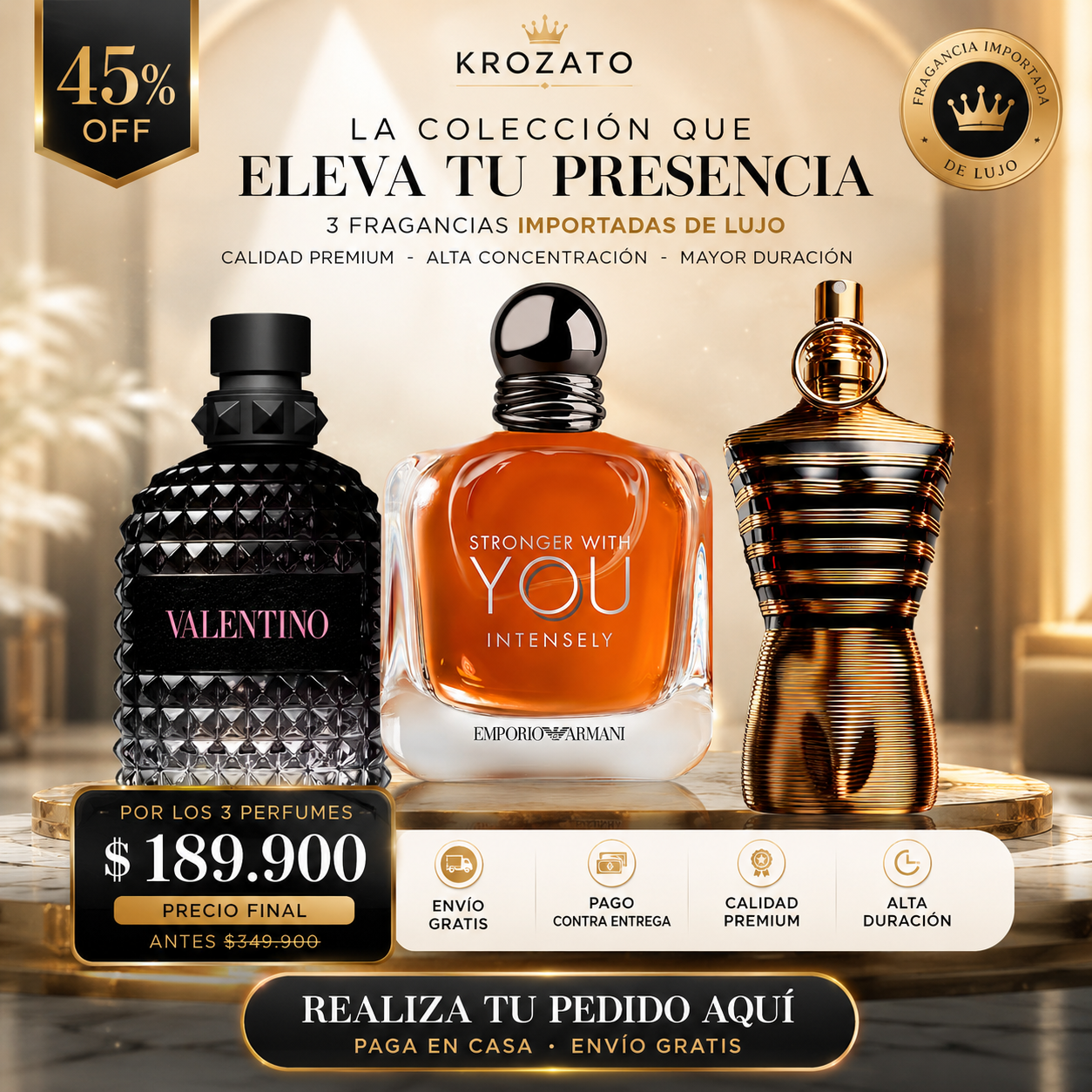 COLECCION DE 3 PERFUMES MASCULINOS