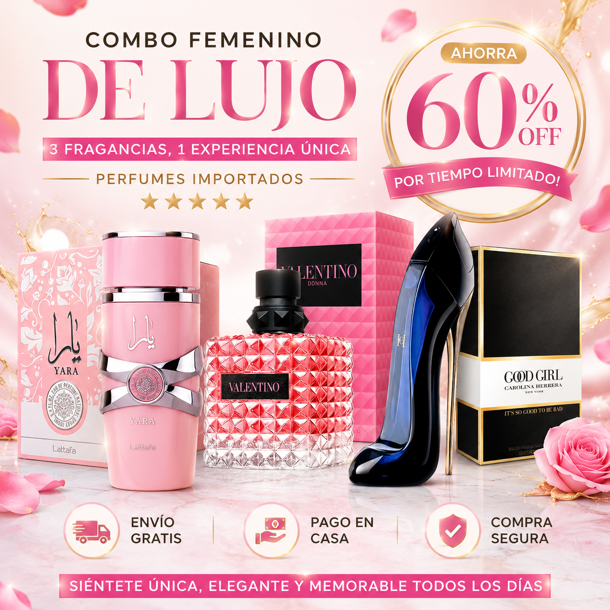 COLECCION 3 PERFUMES FEMENINOS DE LUJO
